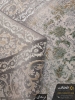 فرش کهنه نما طرح افشان گل سبز ترمه ای درجه یک