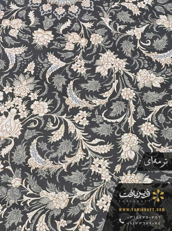 نمای نزدیک فرش طرح لیا ترمه ای