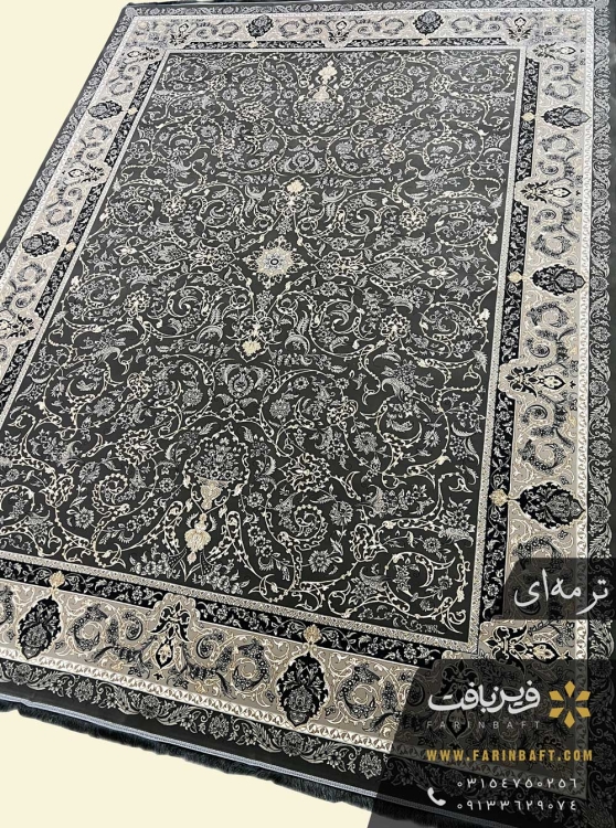 فرش کاشان طرح نسیم ترمه ای 700 شانه ساده