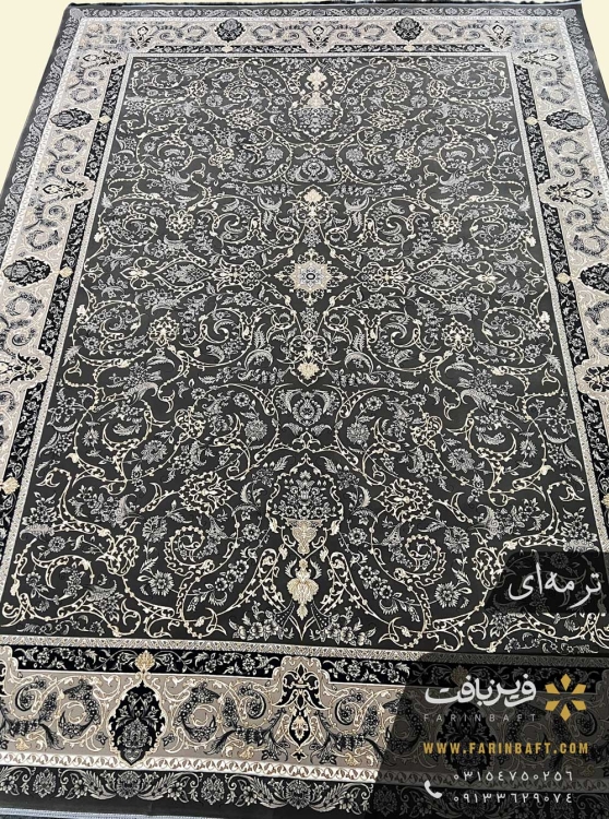 فرش کاشان طرح نسیم ترمه ای فرین بافت