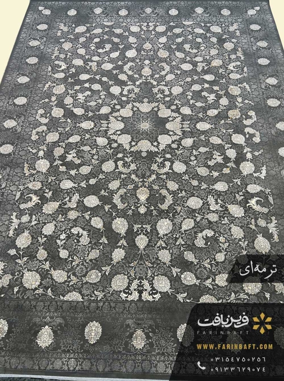 فرش وینتیج طرح ترنج هشت پر ترمه ای 700 شانه