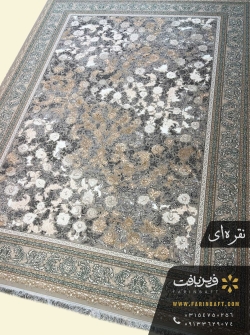 فرش وینتیج طرح آذین گل طلایی فرین بافت