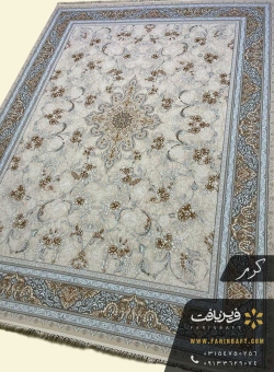 فرش طرح ترنج لوزی گلفرنگ فرین بافت