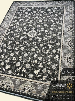فرش طرح افشان حاشیه گلریز فرین بافت